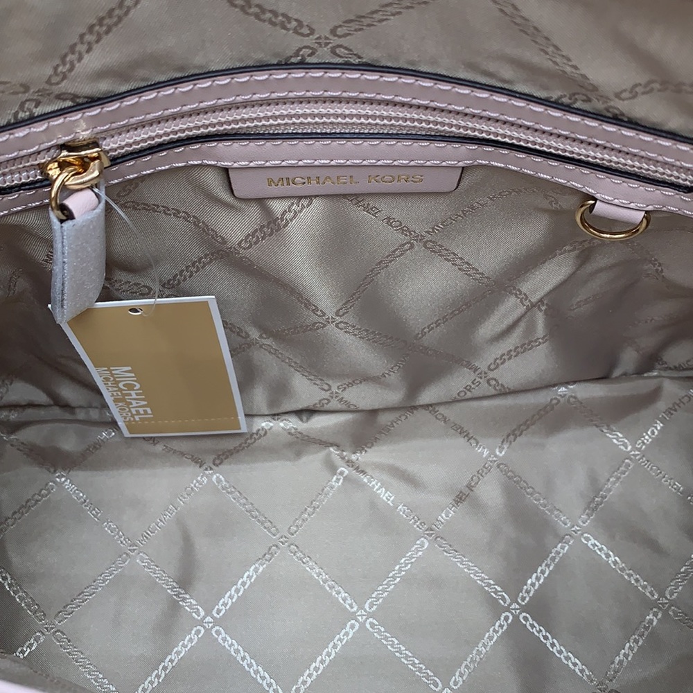 MICHAEL KORS VERONICA MEDIUM DOME Saffiano Leather SATCHEL SOFT PINK COL… - Picture 14 of 16